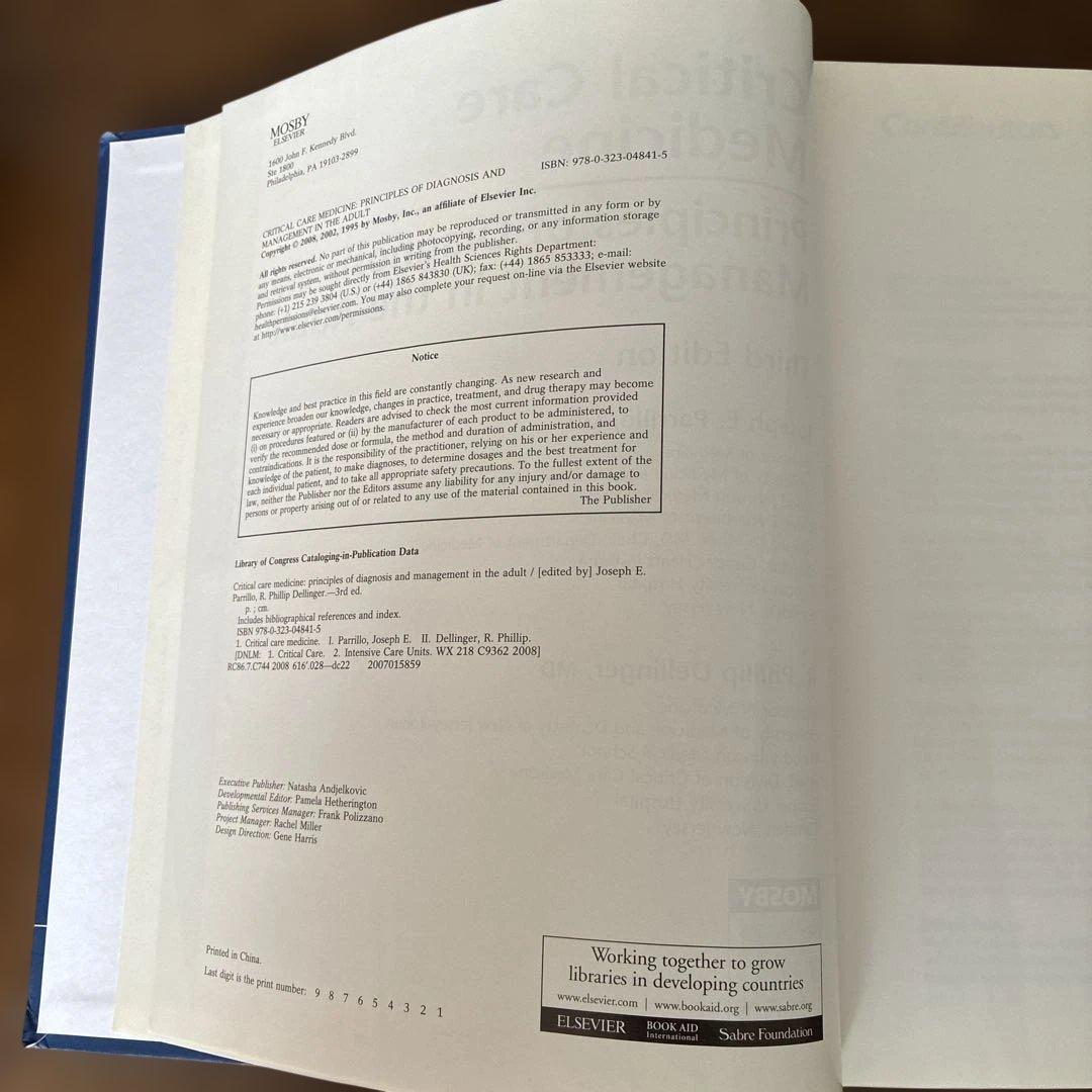 Critical Care Medicine 第3版 集中治療医学 専門書 洋書