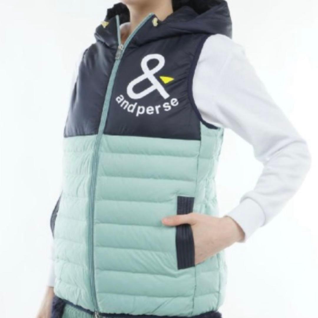 【タグ付新品】and per se 2023年モデル ビッグロゴ 中綿ベスト L