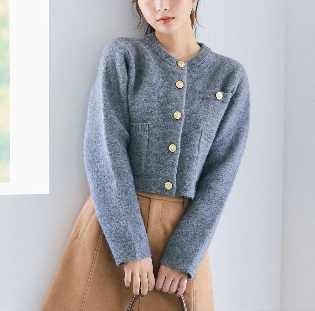 新品　未使用　ココディール　ニットジャケット　ニットカーディガン　ホワイト　白