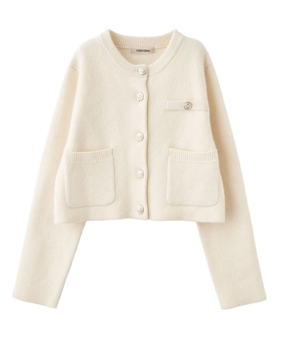 新品　未使用　ココディール　ニットジャケット　ニットカーディガン　ホワイト　白