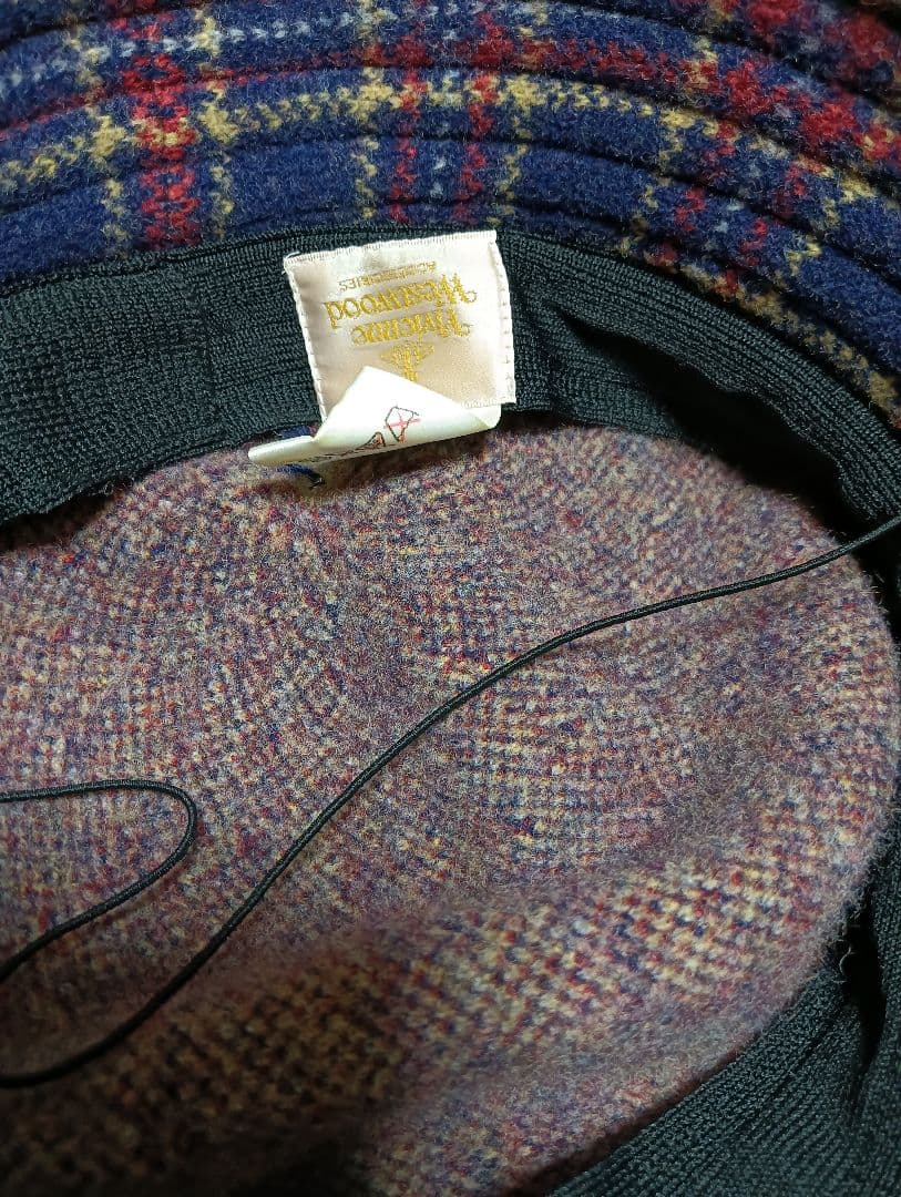 希少 Vivienne Westwood チェック オーブ クロッシェ帽子