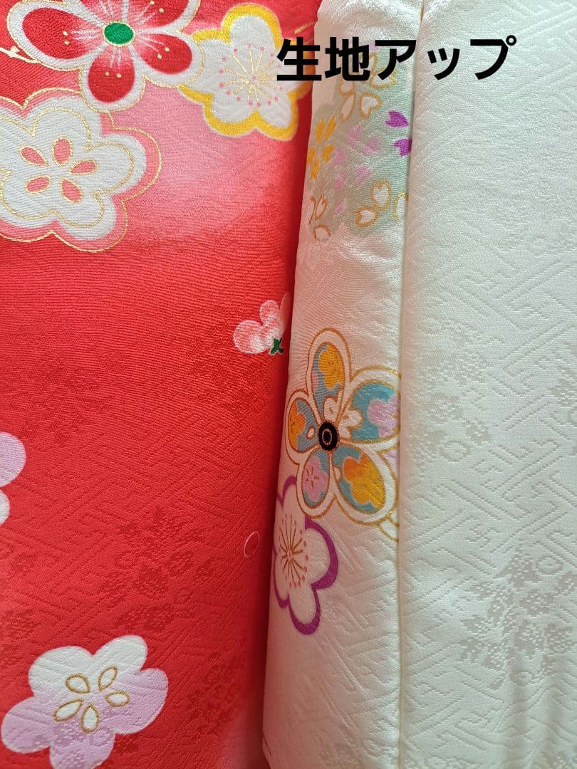 【七五三】三つ身・長襦袢・被布コート・髪飾り・巾着・草履　6点セット★足袋付き★