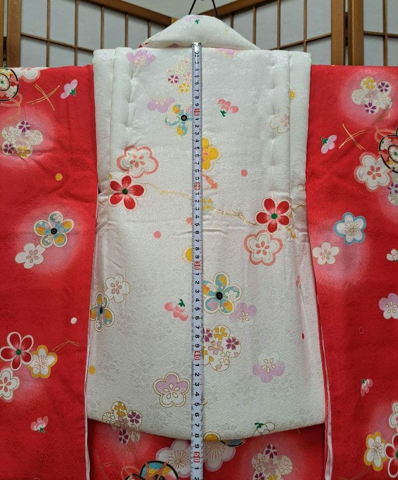 【七五三】三つ身・長襦袢・被布コート・髪飾り・巾着・草履　6点セット★足袋付き★