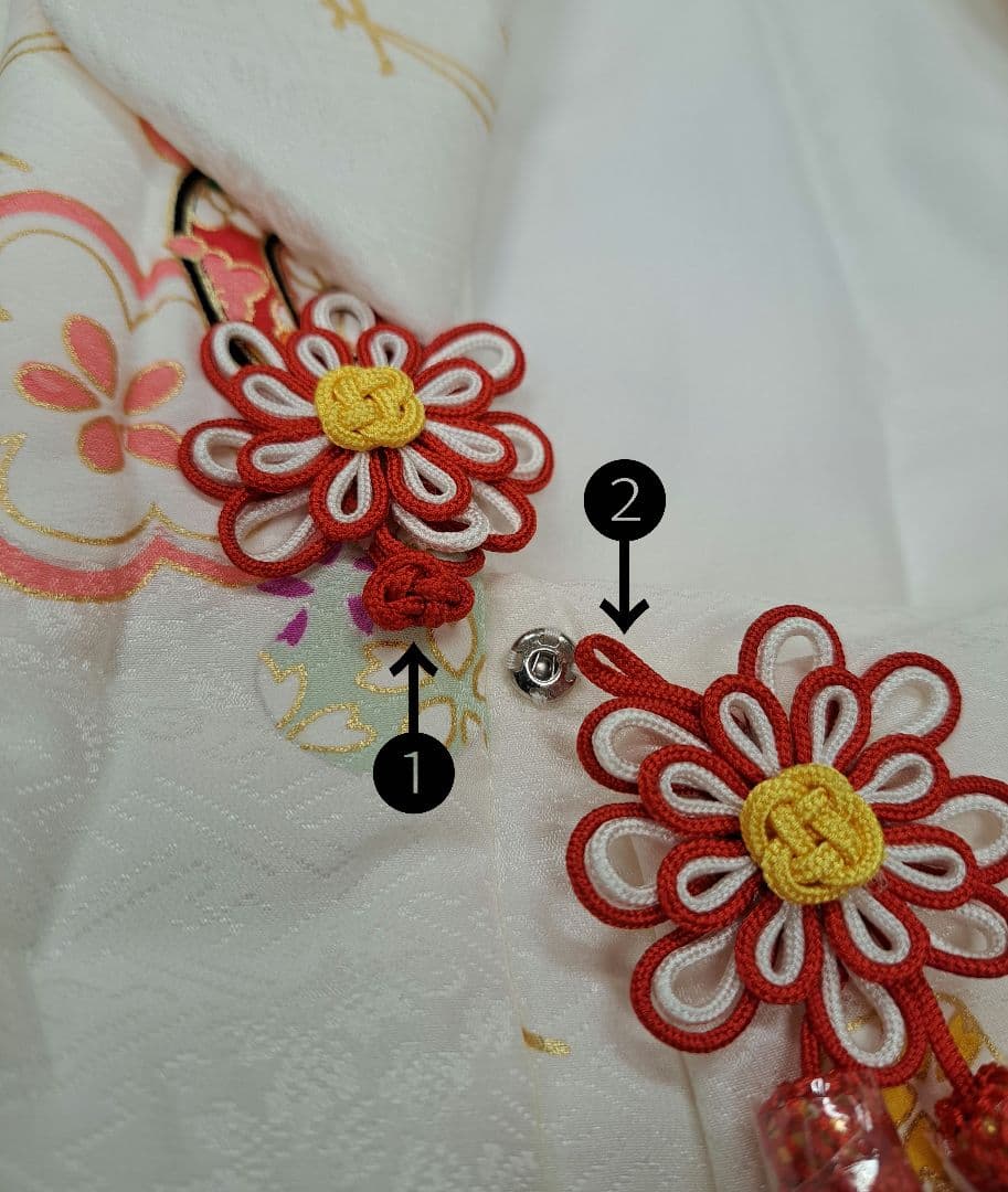 【七五三】三つ身・長襦袢・被布コート・髪飾り・巾着・草履　6点セット★足袋付き★