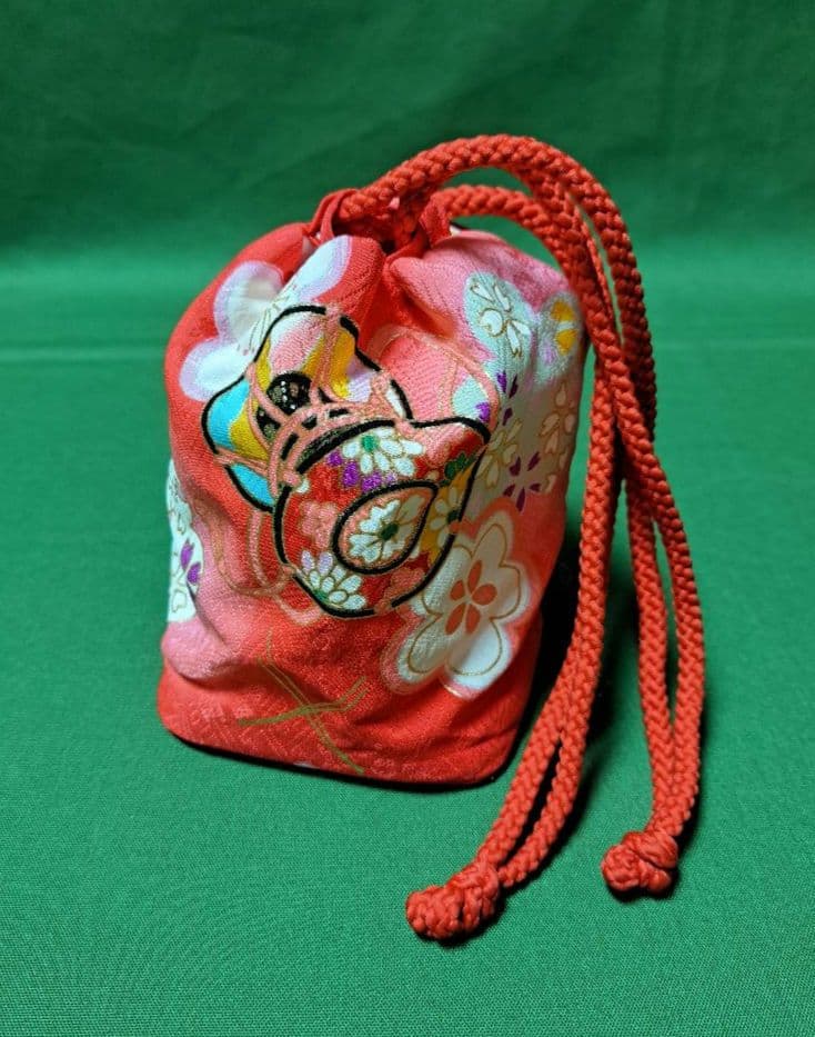 【七五三】三つ身・長襦袢・被布コート・髪飾り・巾着・草履　6点セット★足袋付き★