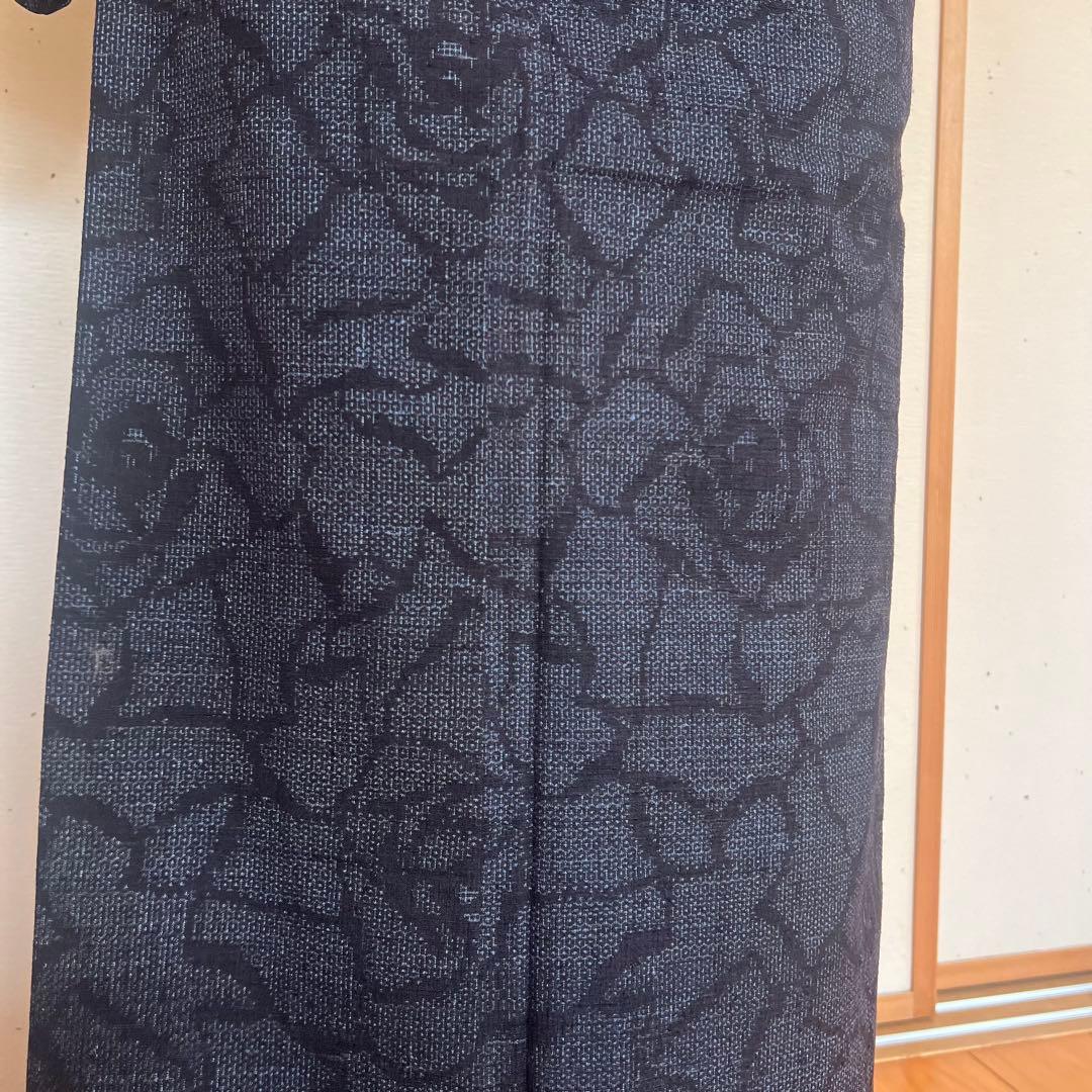 本場結城紬 袷 バラ 亀甲 総詰め 正絹