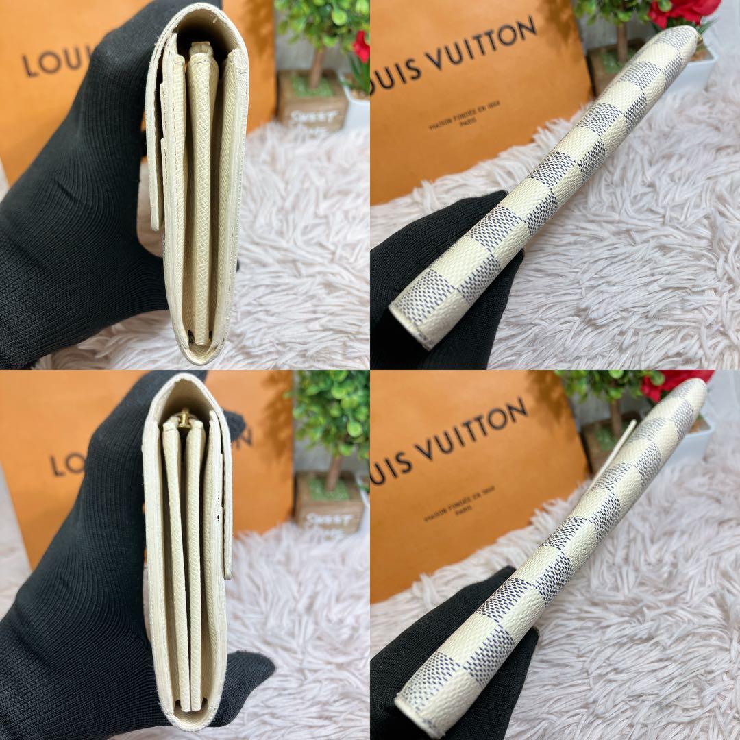 ！超美品！ ルイヴィトン ダミエ アズール ポルトフォイユ サラ 長財布