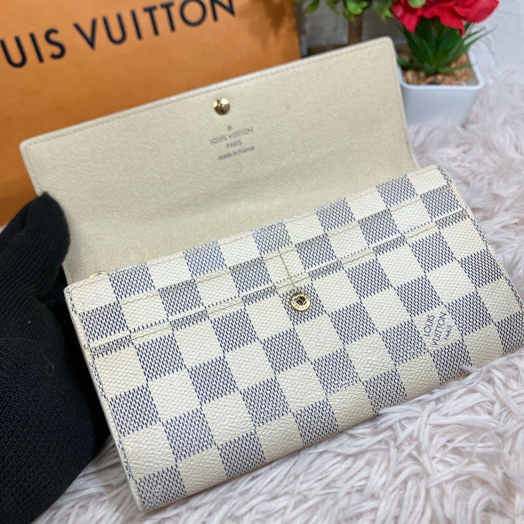 ！超美品！ ルイヴィトン ダミエ アズール ポルトフォイユ サラ 長財布