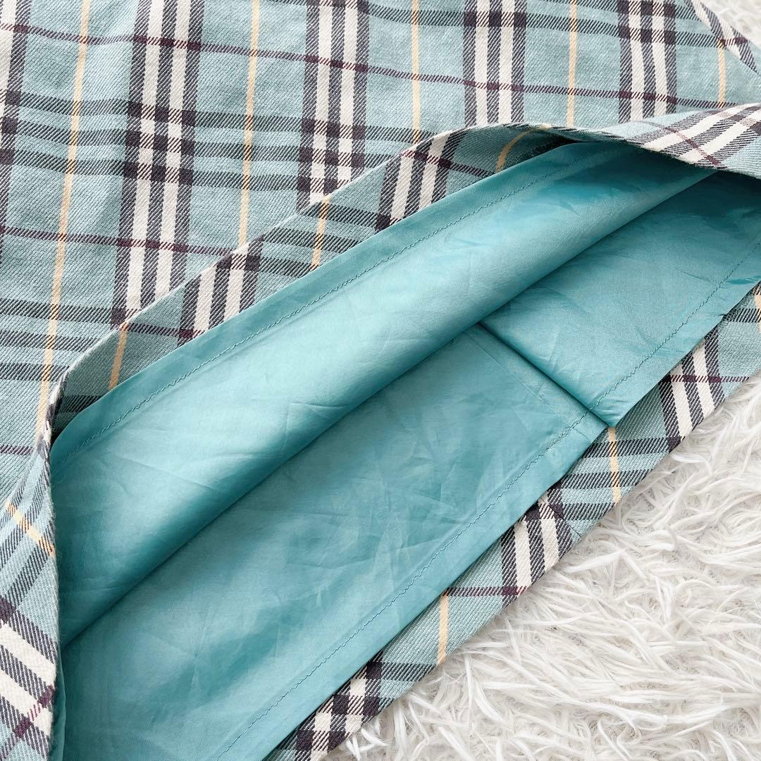 【美品】バーバリー ロングワンピース ノバチェック ロゴ刺繍 希少カラー 38