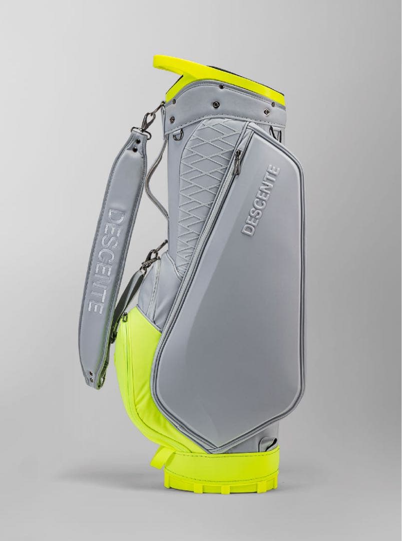 DESCENTE グレー/イエロー キャディバッグ