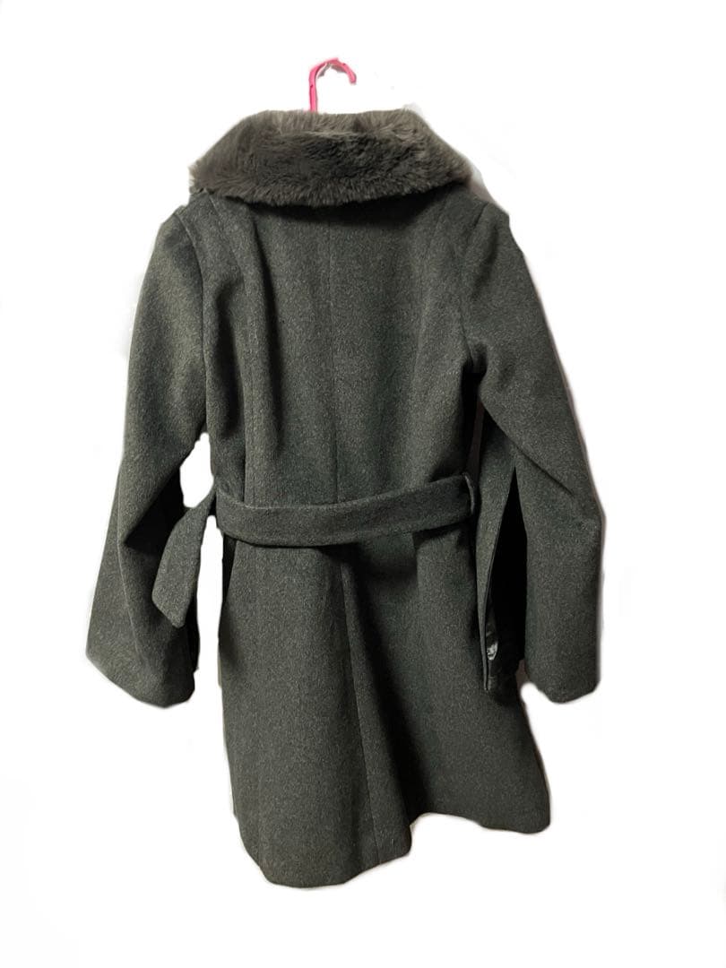 【即日発送】michellMacaron ケープファーコート ダークグレー