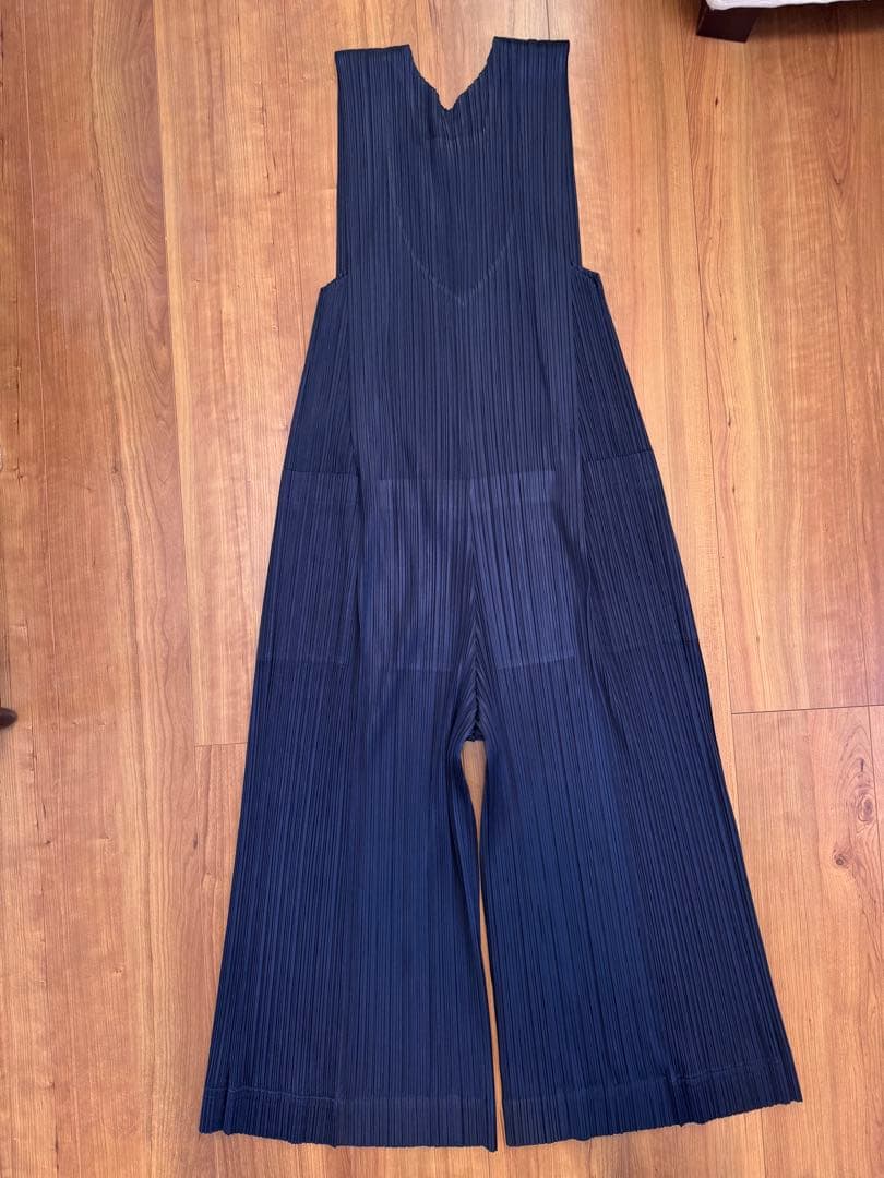 美品 PLEATS PLEASE ネイビー オールインワン