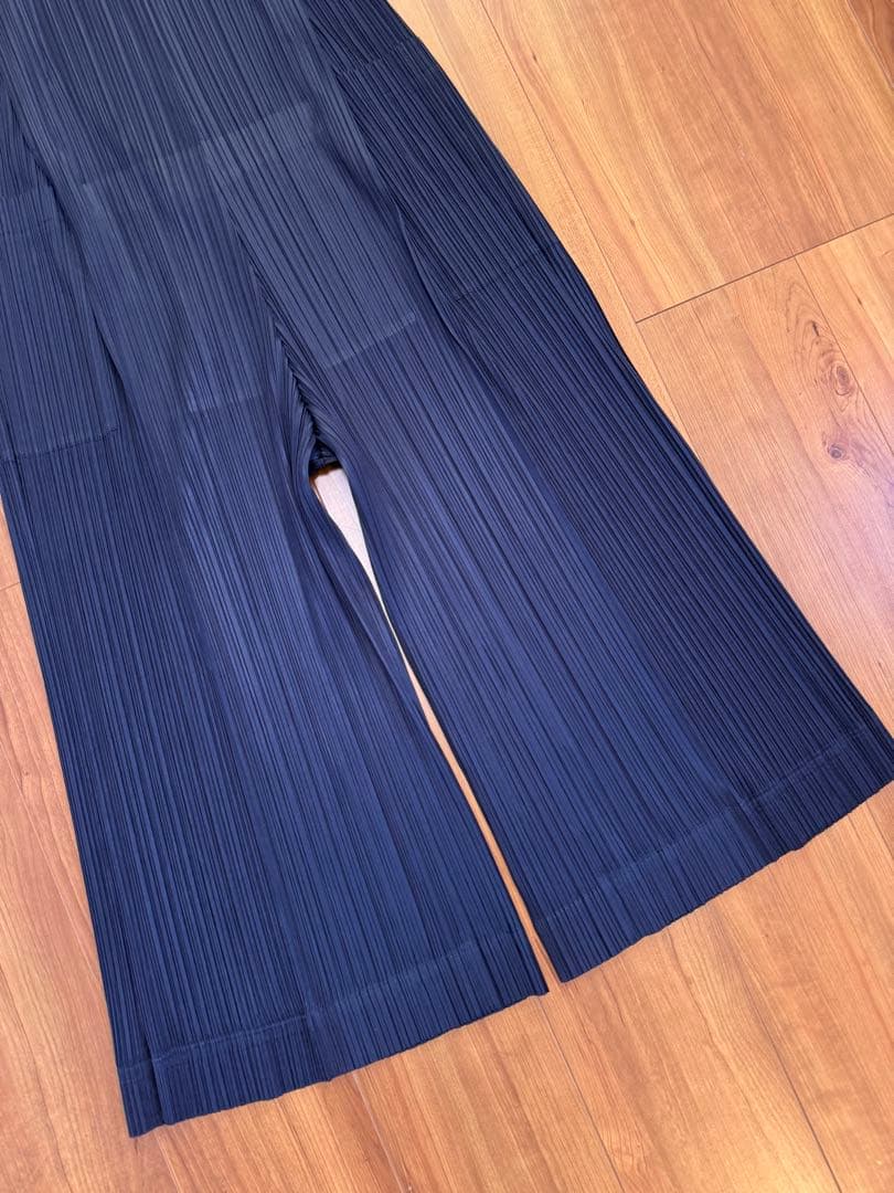 美品 PLEATS PLEASE ネイビー オールインワン