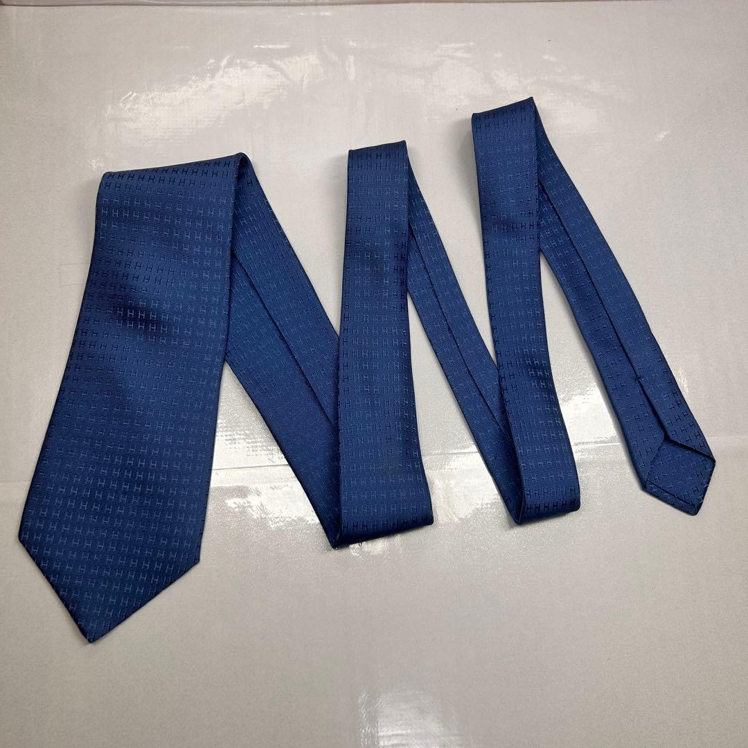 HERMES エルメス 美品 ネクタイ ファソネ H柄 H織 大人気 刺繍