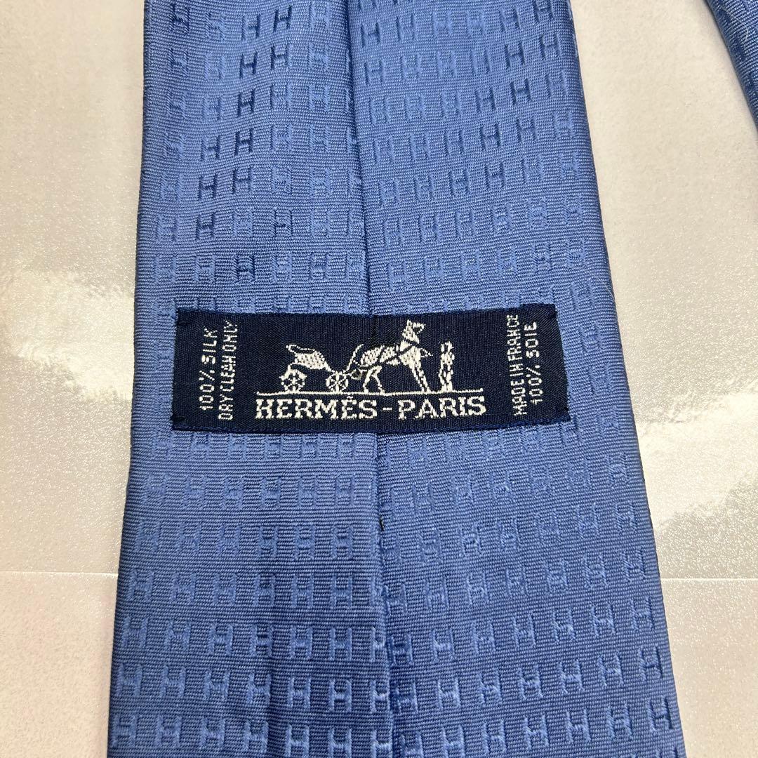 HERMES エルメス 美品 ネクタイ ファソネ H柄 H織 大人気 刺繍