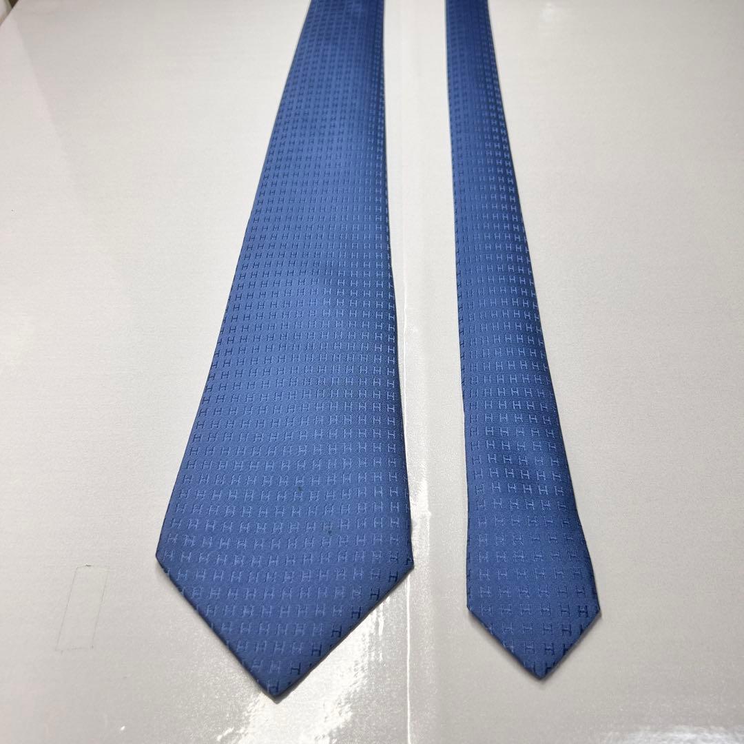 HERMES エルメス 美品 ネクタイ ファソネ H柄 H織 大人気 刺繍