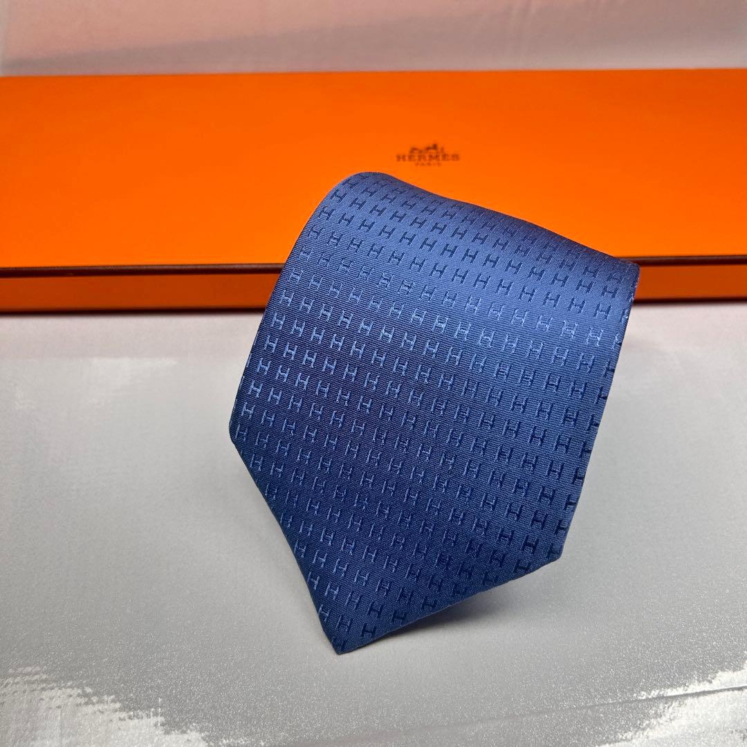 HERMES エルメス 美品 ネクタイ ファソネ H柄 H織 大人気 刺繍