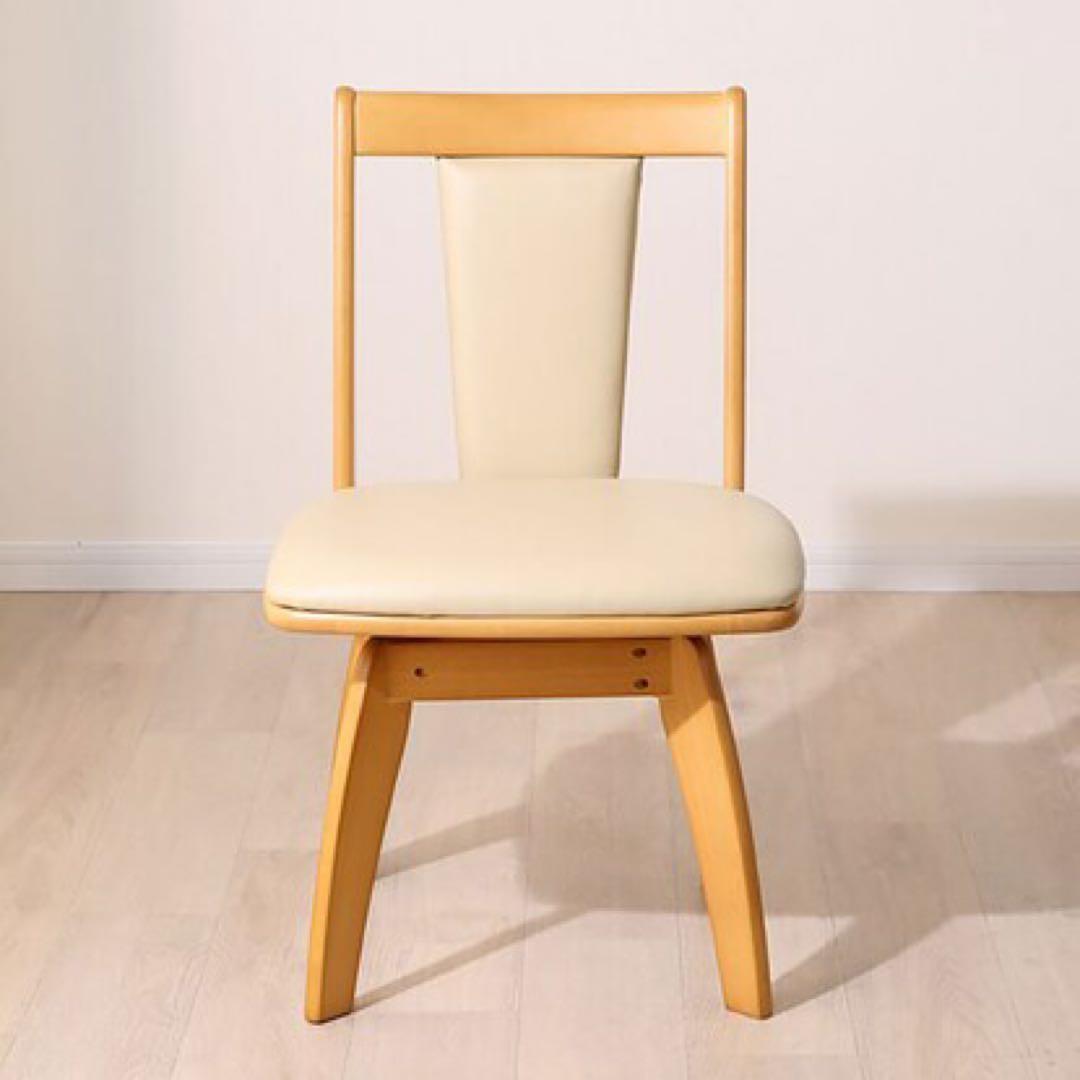 2個セット ニトリ 回転式 ダイニングチェア(リック GV LBR