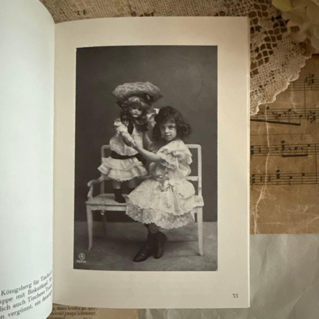 入手困難★美しい少女と人形のビンテージ写真集ヴィクトリアン洋書ジャンクジャーナル