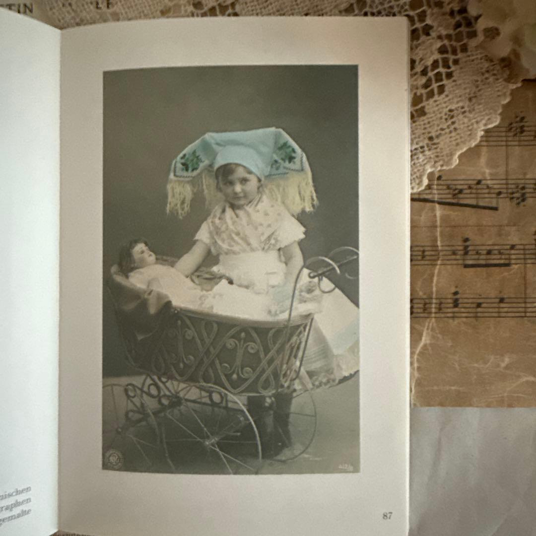 入手困難★美しい少女と人形のビンテージ写真集ヴィクトリアン洋書ジャンクジャーナル