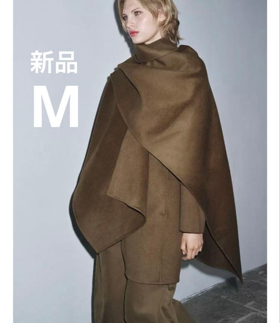 新品 ZW COLLECTION ケープディテールウールコート M カーキ