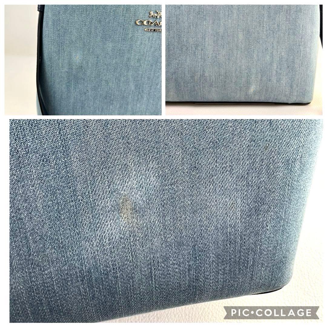 【2way✨デニム】COACH モリーバケット ショルダーバッグ レザー ブルー