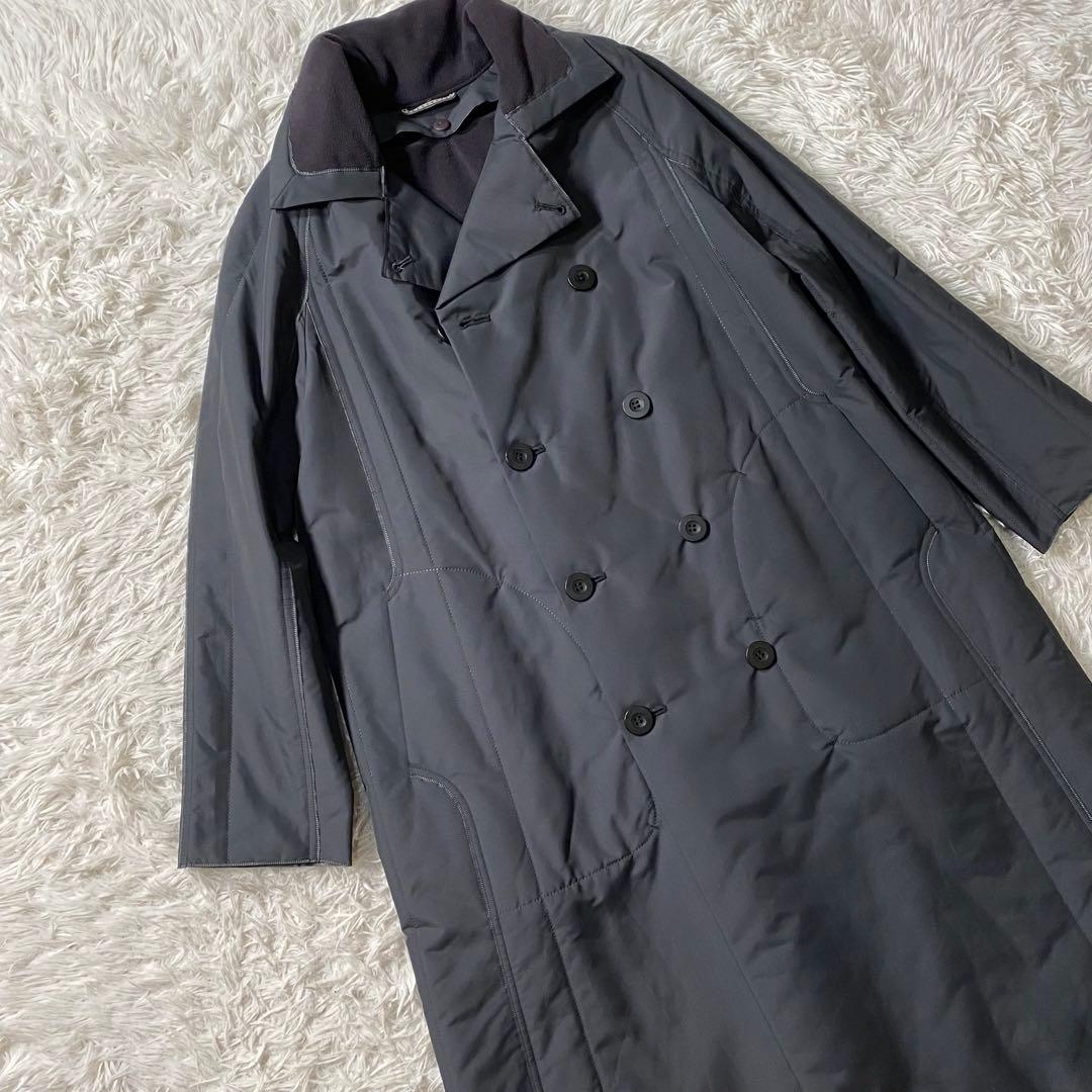 美品】プリーツプリーズ　ダブルチェスターコート　ライナー付き　ロング丈　3サイズ