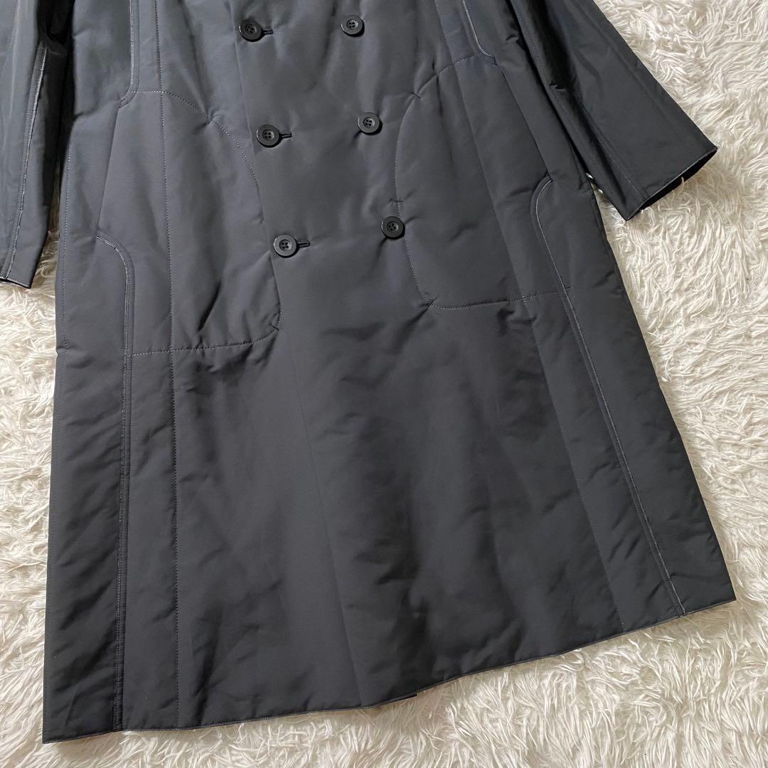 美品】プリーツプリーズ　ダブルチェスターコート　ライナー付き　ロング丈　3サイズ