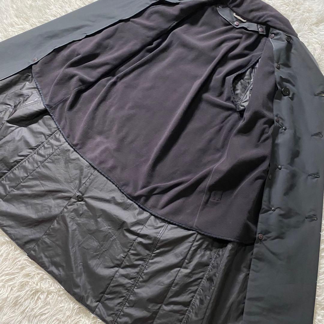 美品】プリーツプリーズ　ダブルチェスターコート　ライナー付き　ロング丈　3サイズ