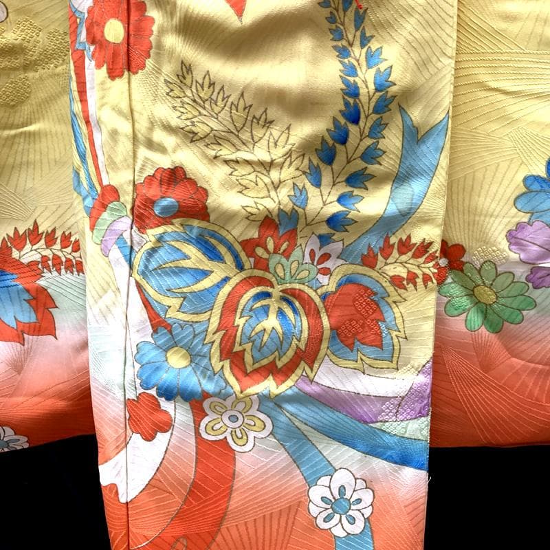 501ag30□七五三 七歳 女児 着物&袋帯&長襦袢 束ね熨斗 桐□状態良好