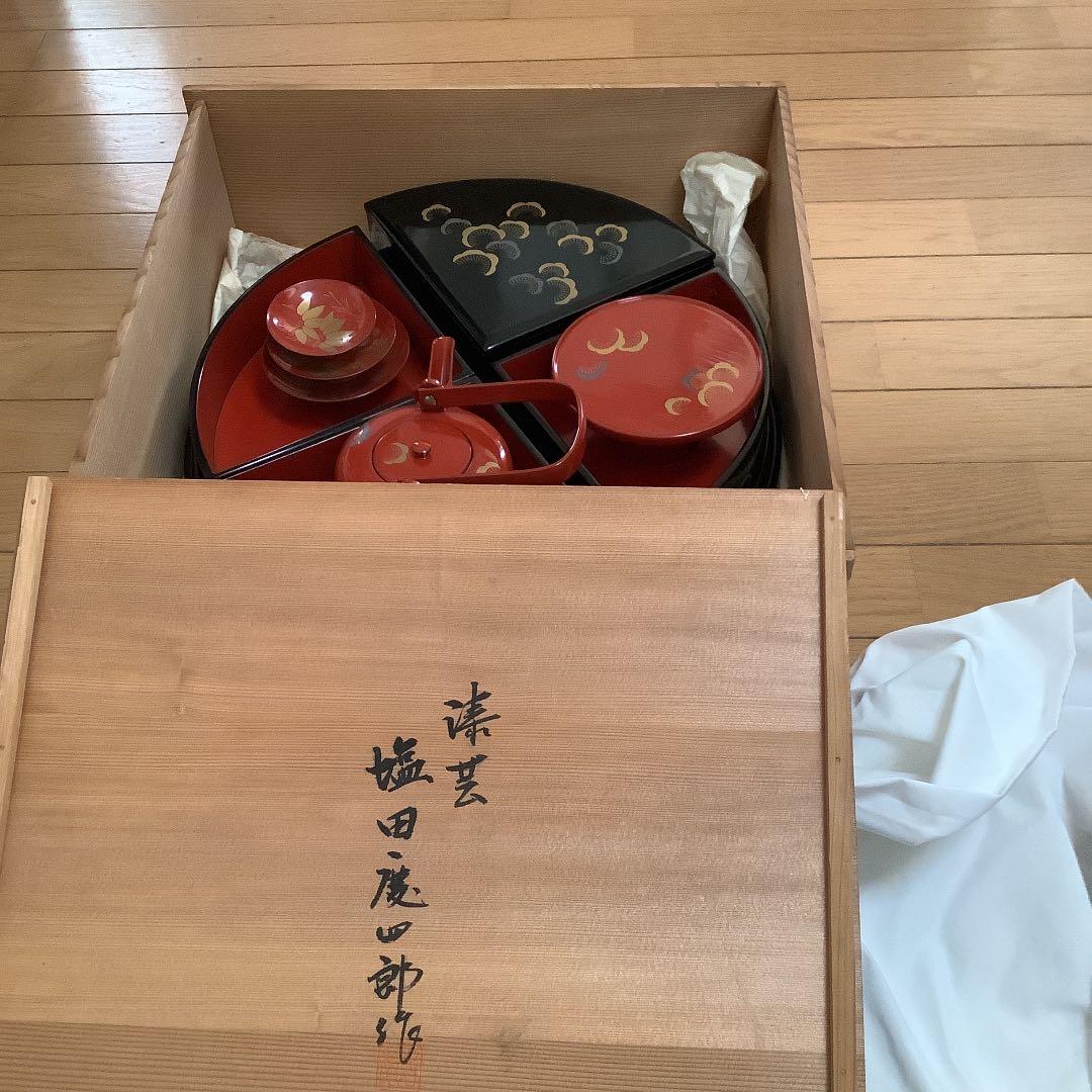 塩田慶四郎　お屠蘇器　一揃え　漆器　アンティーク　骨董