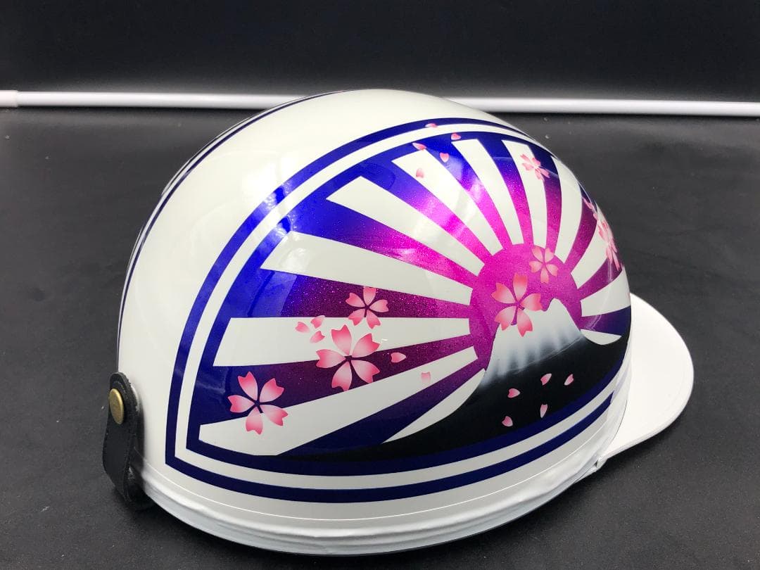 コルク半　カスタム　富士日章　三つボタン　ホワイトピンクブルー　桜　高級クリヤ