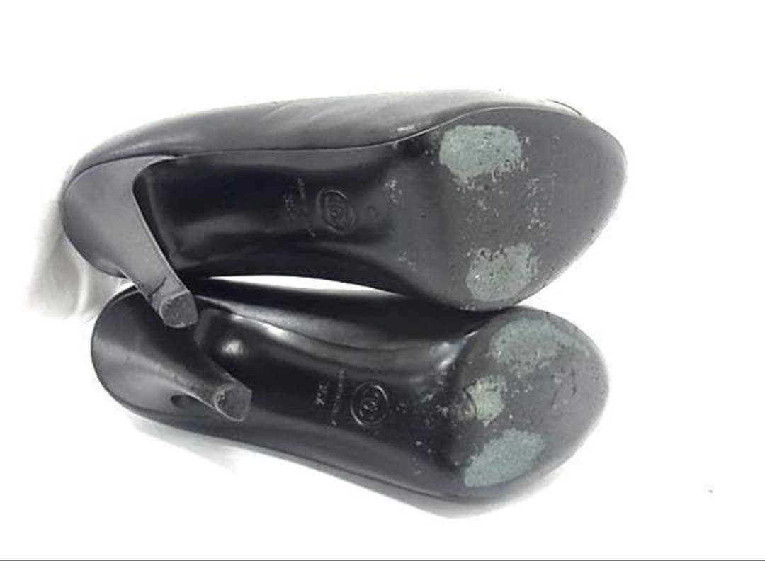 CHANELココマーク レザー ヒール サイズ 36 1/2 (約23cm)