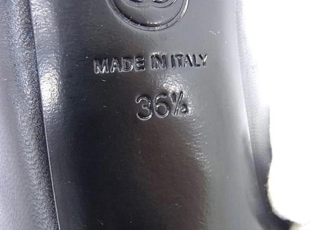 CHANELココマーク レザー ヒール サイズ 36 1/2 (約23cm)