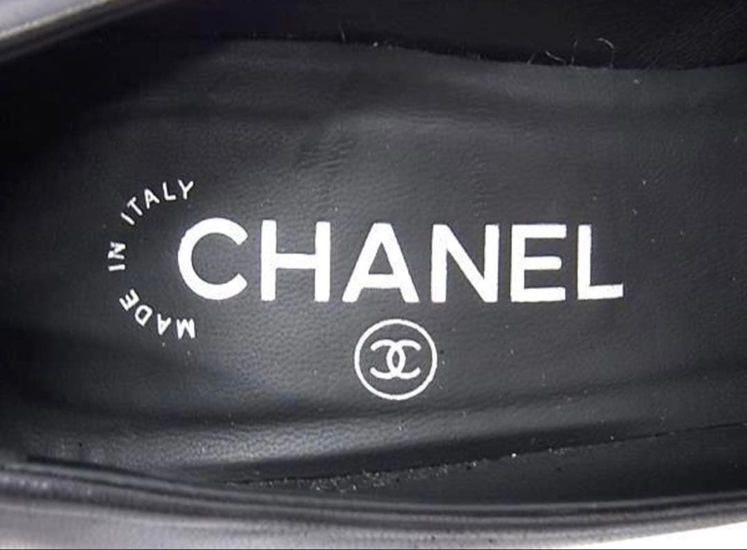 CHANELココマーク レザー ヒール サイズ 36 1/2 (約23cm)