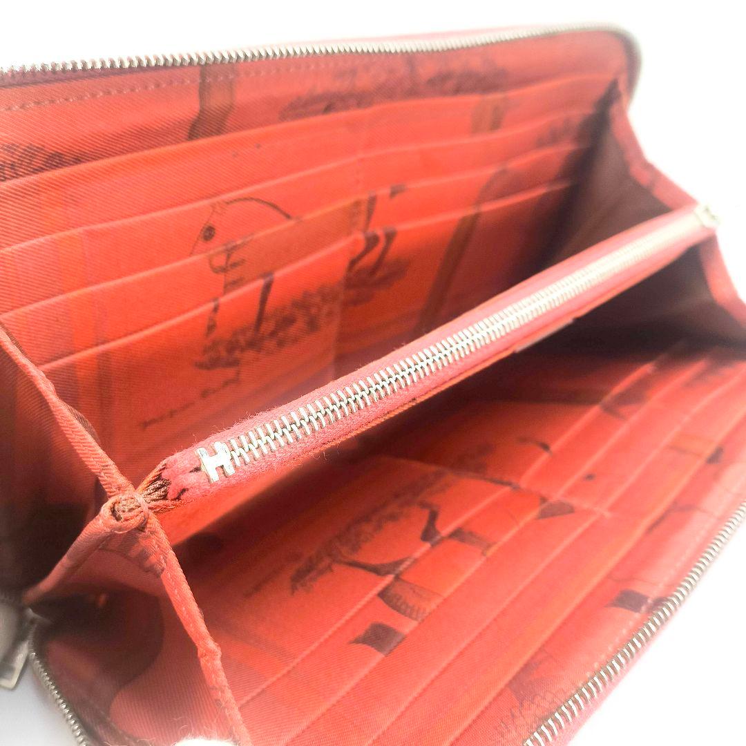 美品 エルメス アザップ シルクイン 長財布 ジップ ウォレット ジッピー