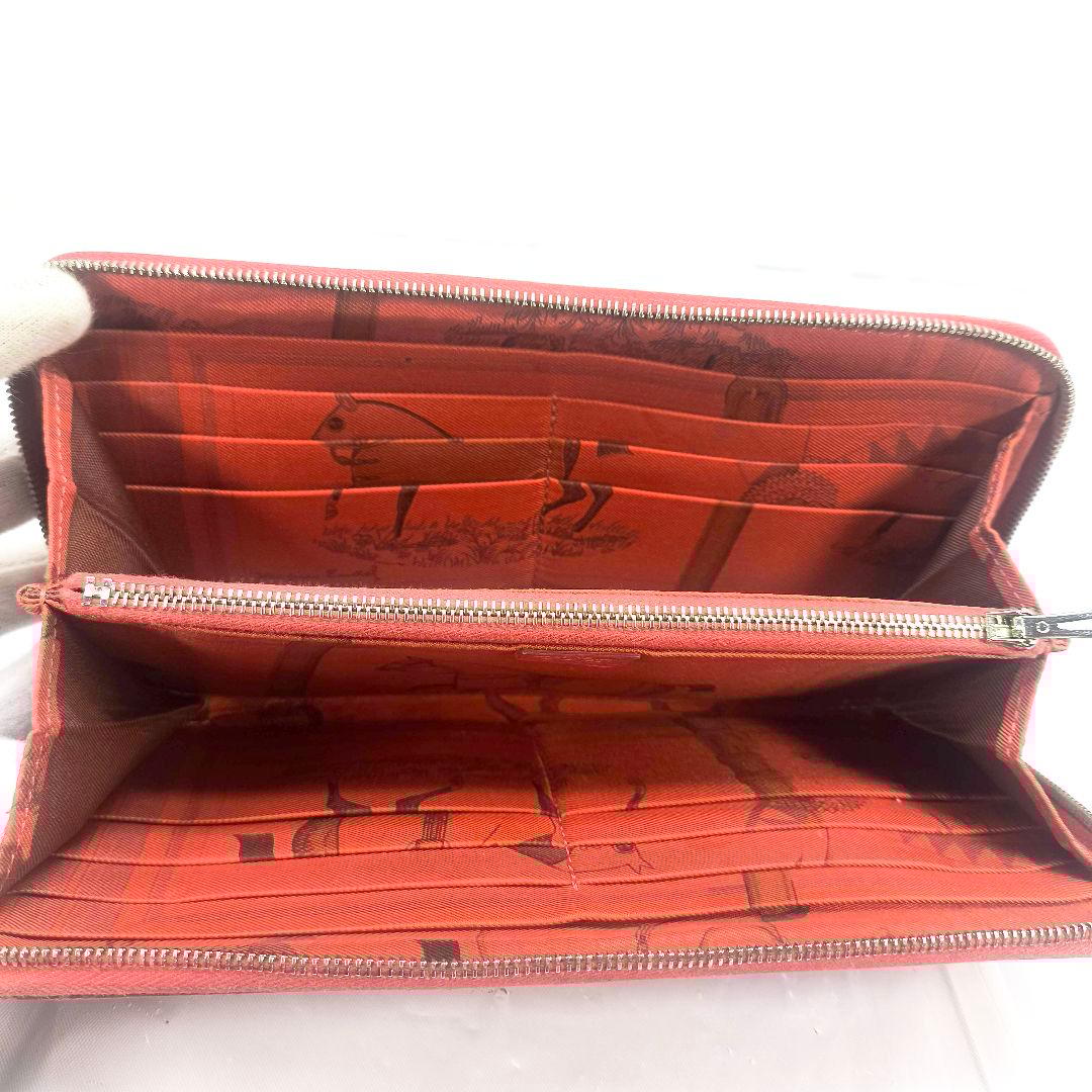 美品 エルメス アザップ シルクイン 長財布 ジップ ウォレット ジッピー