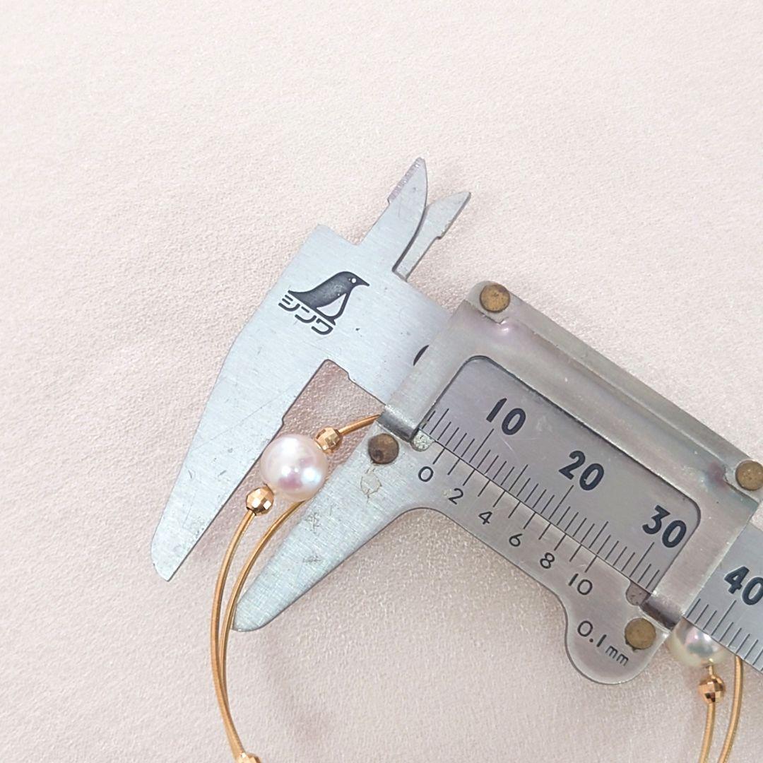 K18 あこや真珠 バングル