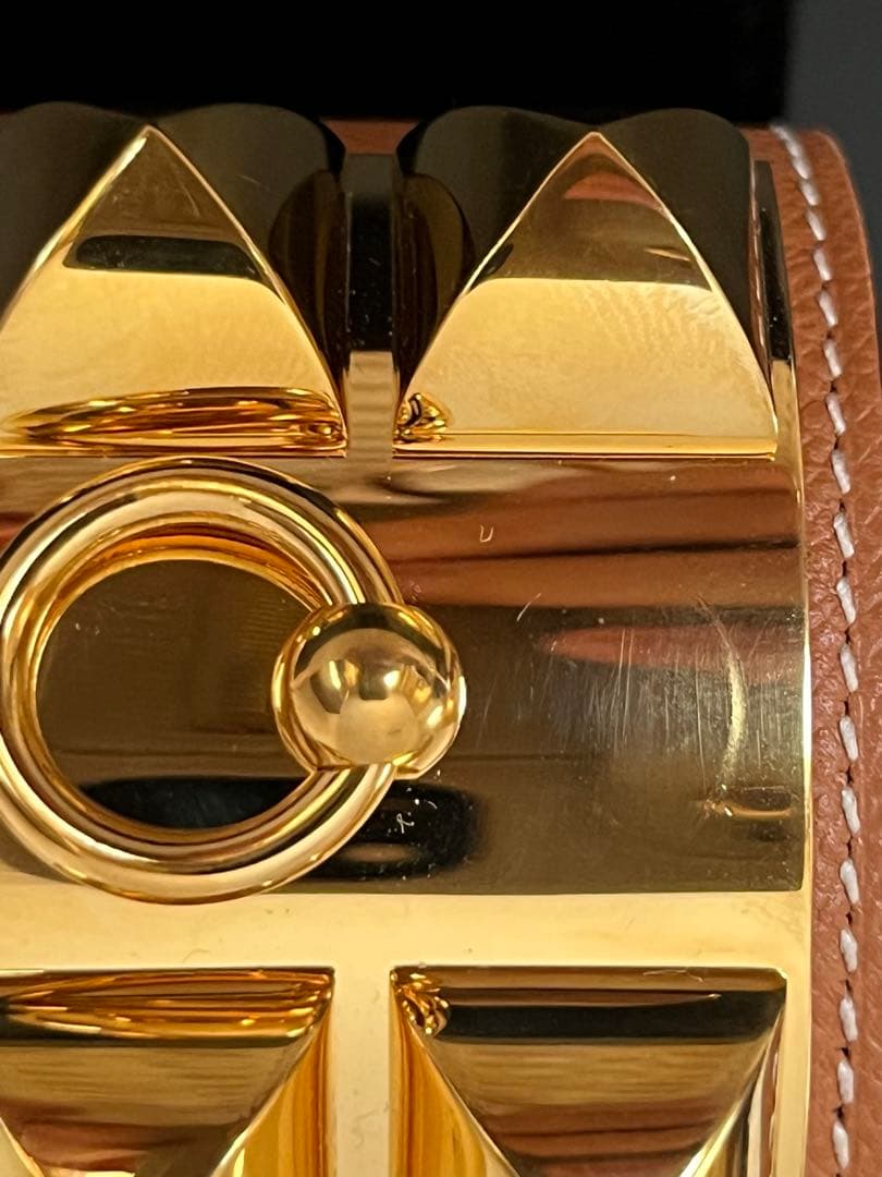 ⭐️美品　HERMES エルメス　レザーブレスレット　コリエドシアン　ゴールド