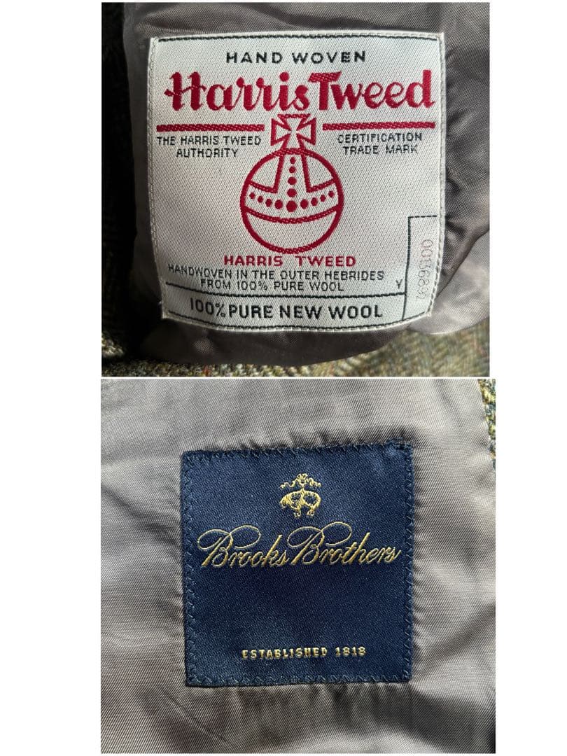 BrooksBrothers ハリスツイード 段返り3つ釦サックジャケット 44