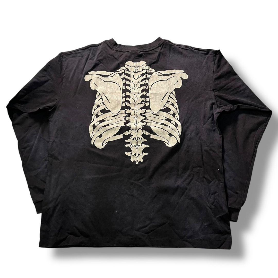 セントマイケル AW22 スカル ボーン 骨 ロンT 黒 VLONE コラボ
