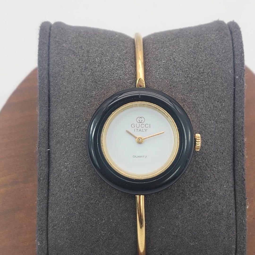 GUCCI チェンジベゼル 腕時計 クォーツ　レディースゴールド　ブラック