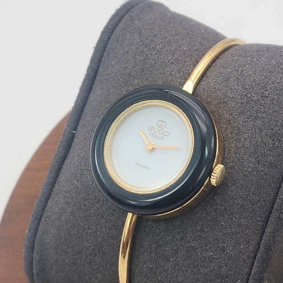 GUCCI チェンジベゼル 腕時計 クォーツ　レディースゴールド　ブラック