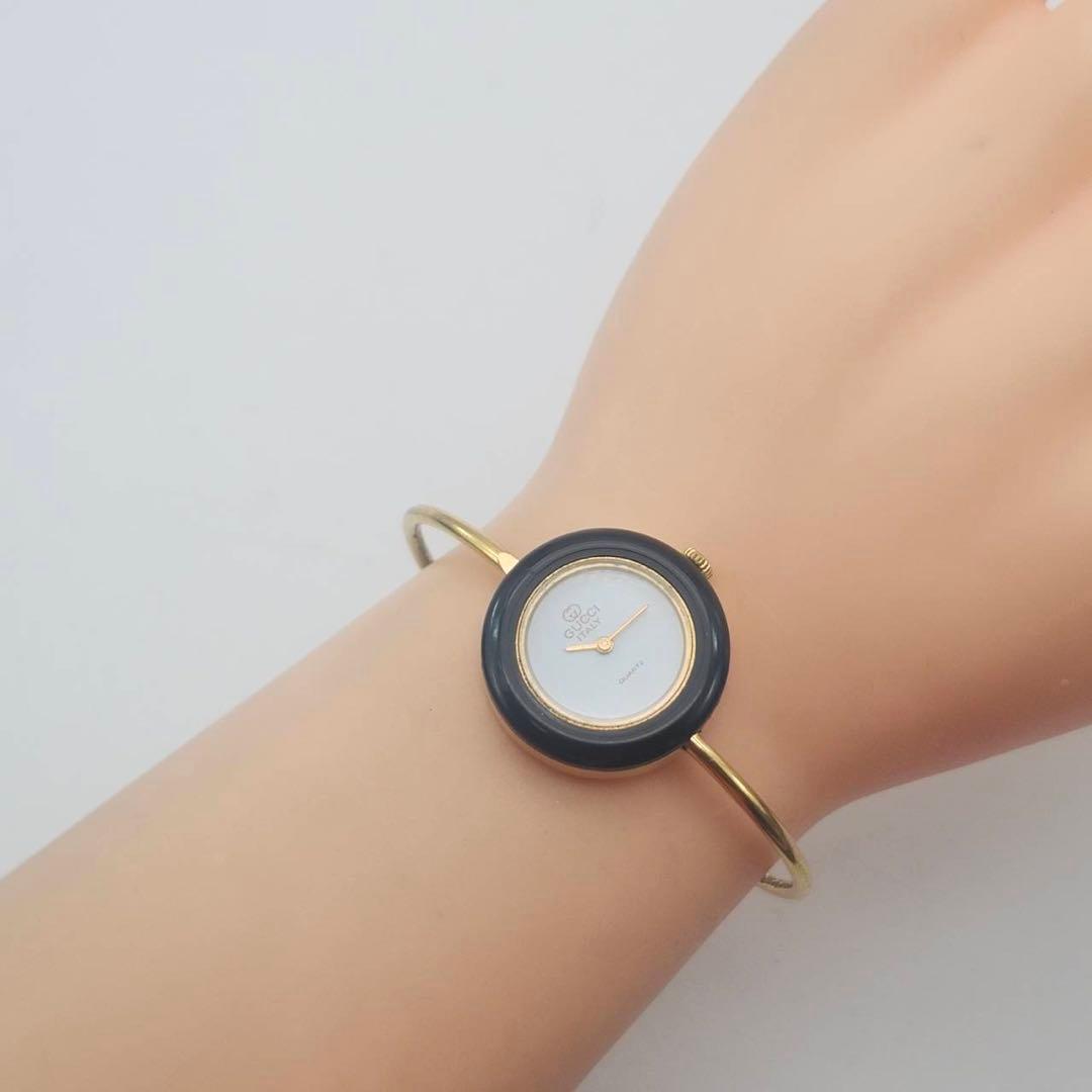 GUCCI チェンジベゼル 腕時計 クォーツ　レディースゴールド　ブラック