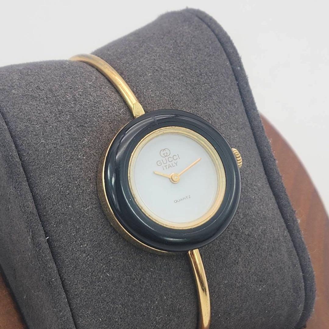 GUCCI チェンジベゼル 腕時計 クォーツ　レディースゴールド　ブラック