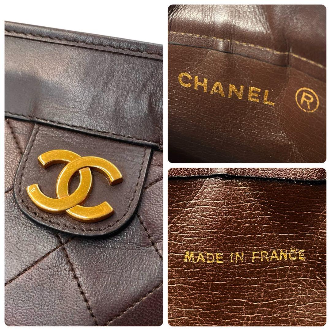 《超美品》シャネル マトラッセ ココマーク クラッチ セカンドバッグ ブラウン