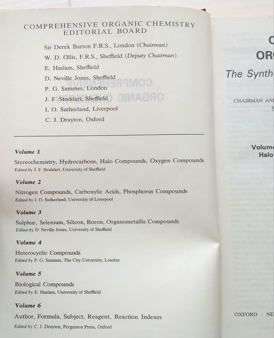 洋書 Comprehensive Organic Chemistry 1-6