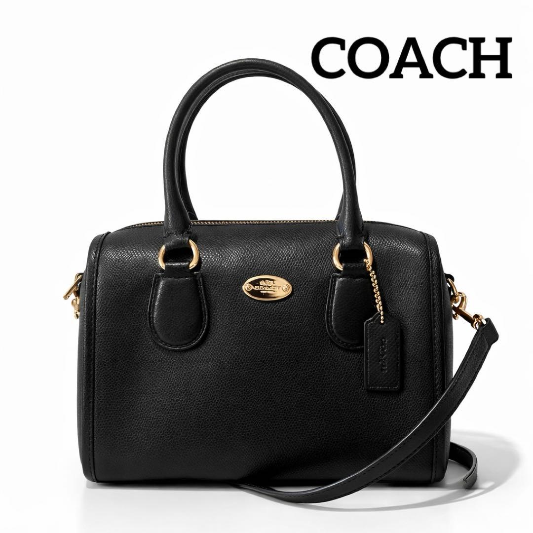 【新品級】皮の香り残る COACH F33329 黒 2wayショルダーバッグ