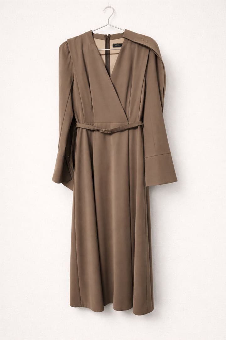 anuans ダブルサテンクラシカルワンピース