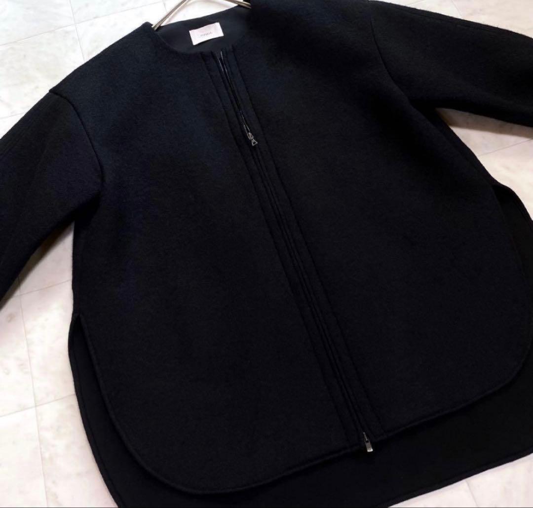 LE PHIL ルフィル ウールジャージーボンディングジャケットノーカラーコート